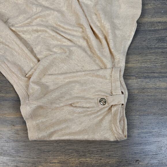 Lilly Pulitzer Size XS Inara 100% Linen Top Sand Dune Gold Shimmer Lightweight - Picture 6 of 7